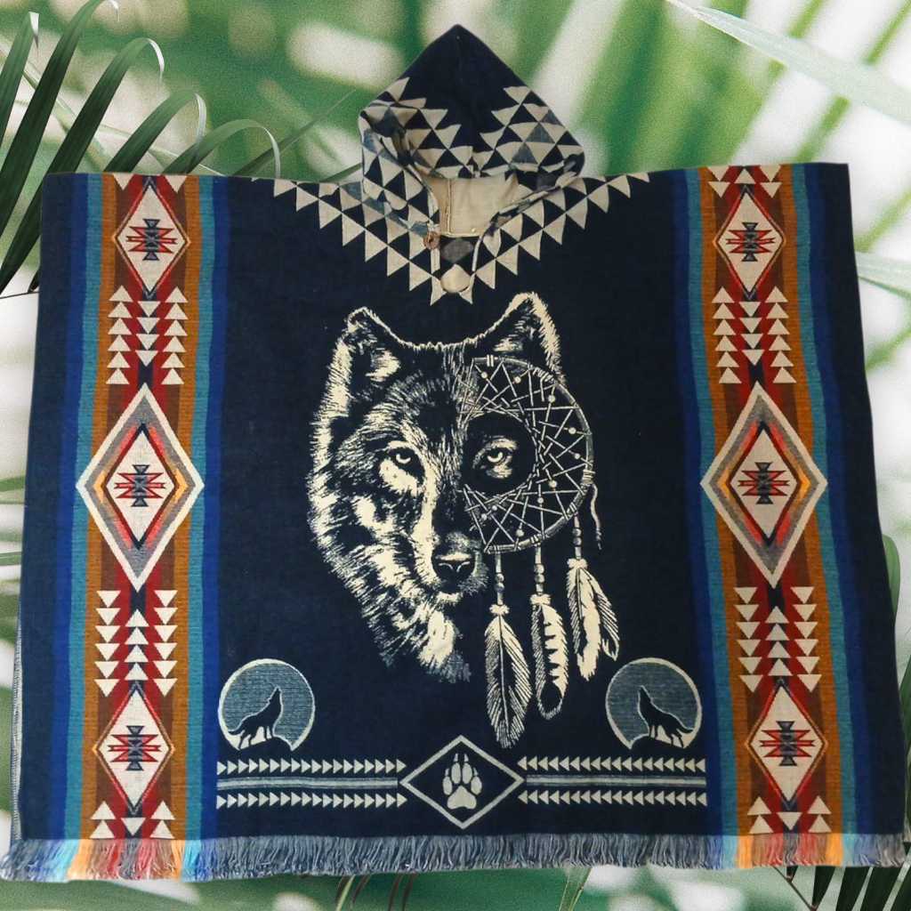Poncho Peruano Tricot Inverno Unissex Desenhado