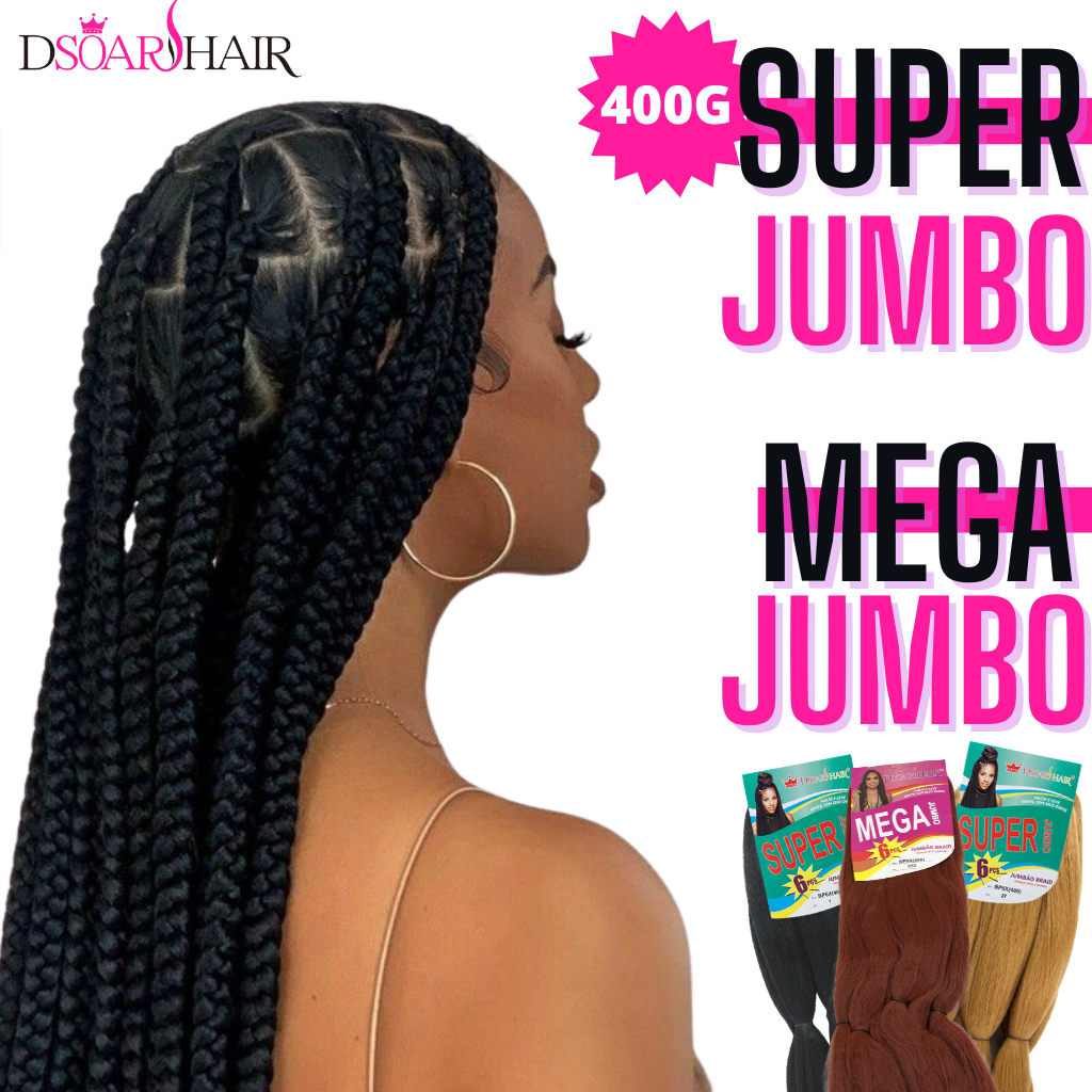 Cabelo Super Jumbao para Trança Box Braids Direto da Fabrica DsoarHair 400g ENVIO IMEDIATO