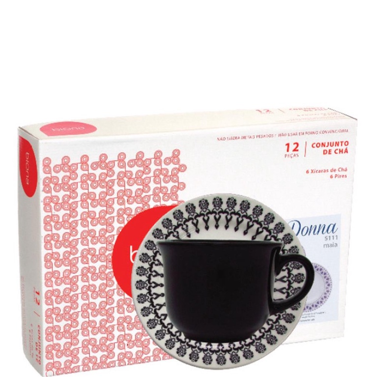 DONNA FOLK CJ XICARA CHA C/ PIRES 12 PCS