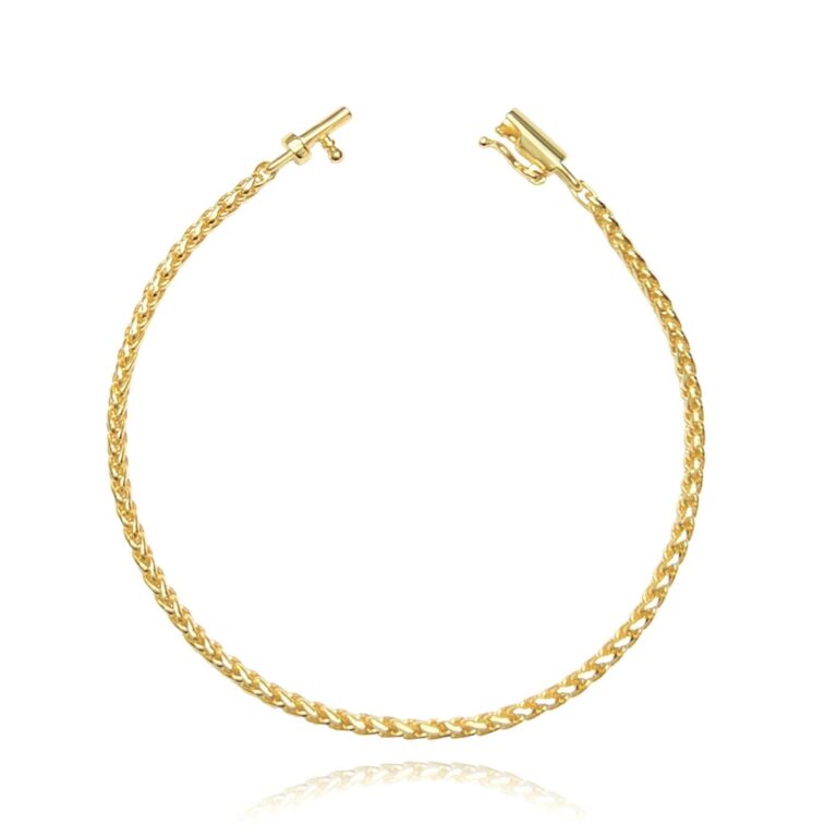 Pulseira de Ouro 18K Grossinha 2,5mm Fecho Canhão