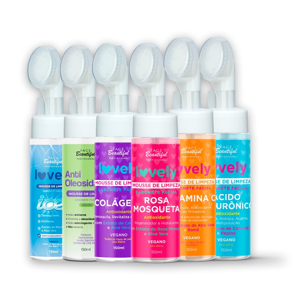 Mousse Facial de Limpeza Vegano Lovely Face Beautiful 150ml