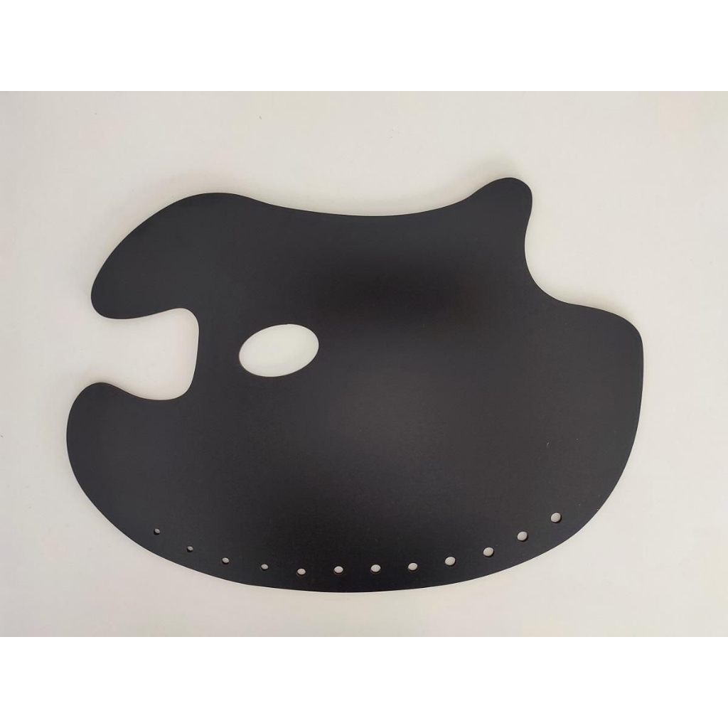 Gode Paleta p/ Pintura em Formato Anatômico Oval Grande Preto 39×27 cm