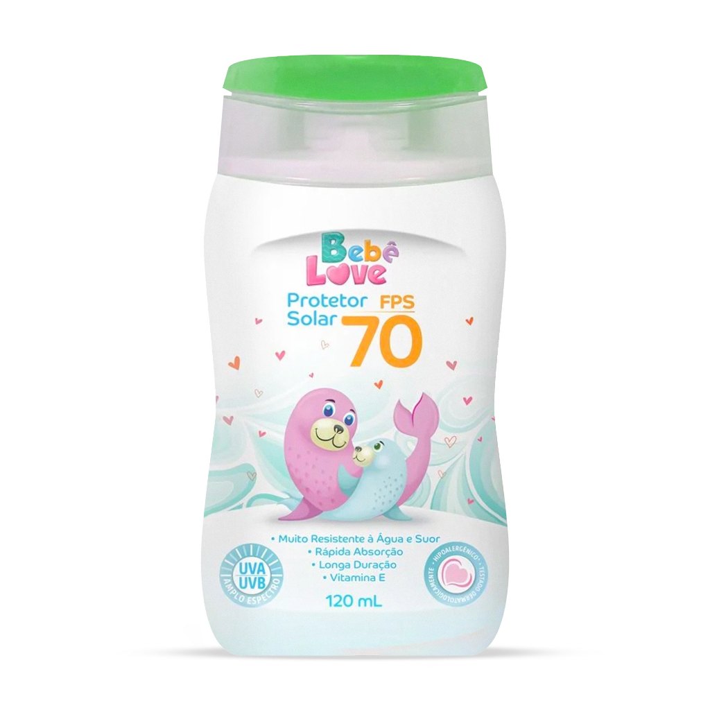 Protetor Solar Infantil Bebe Love FPS 70 UVA 120ml Nutriex