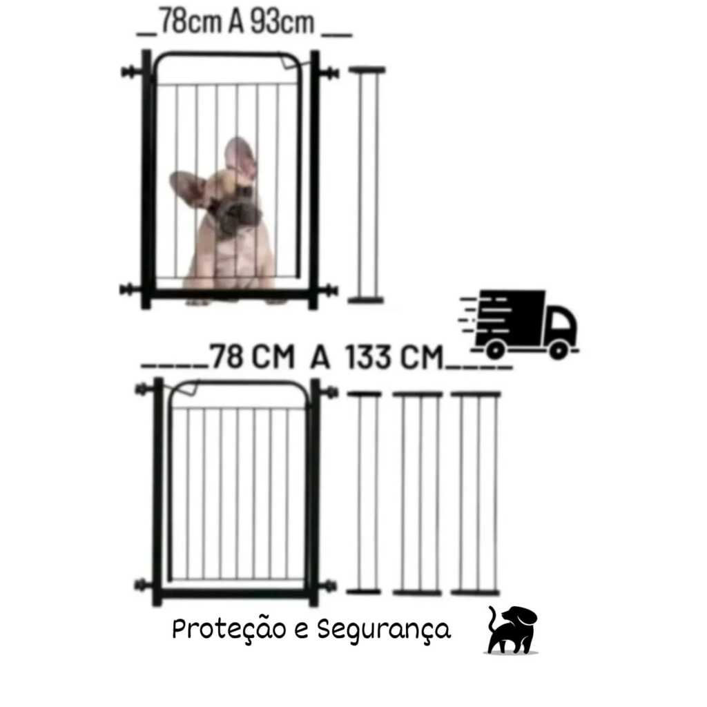 Portão Pet Grade Cachorro  ( 78cm A 143cm ) Porta Proteção Segurança Crianças Portão Com Alongador