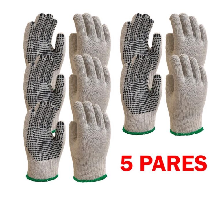 Kit 5 Unidades Luva De Algodão Pigmentada Branca 