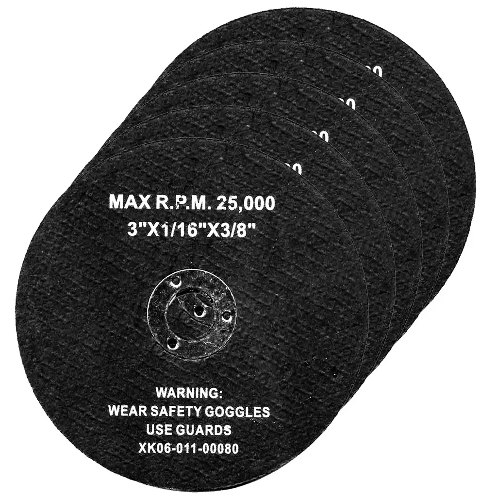 Kit 5 Discos De Corte Eda 3 Pol Para Micro Retífica Pneumática 25.000 RPM 3 X1/16 X 3/8