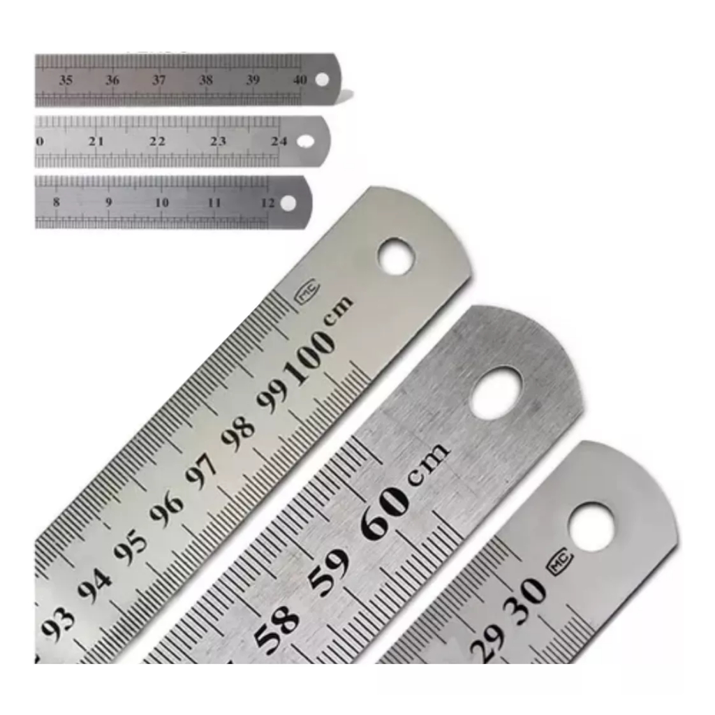 Régua Aço Inox FLEXÍVEL – Metal Medidas Em Centímetros E Milímetros – 3 tamanhos