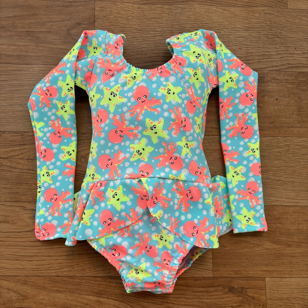 Maiô Infantil Manga Longa Biquini Menina/ Roupa de Banho Infantil / Moda Praia Verão