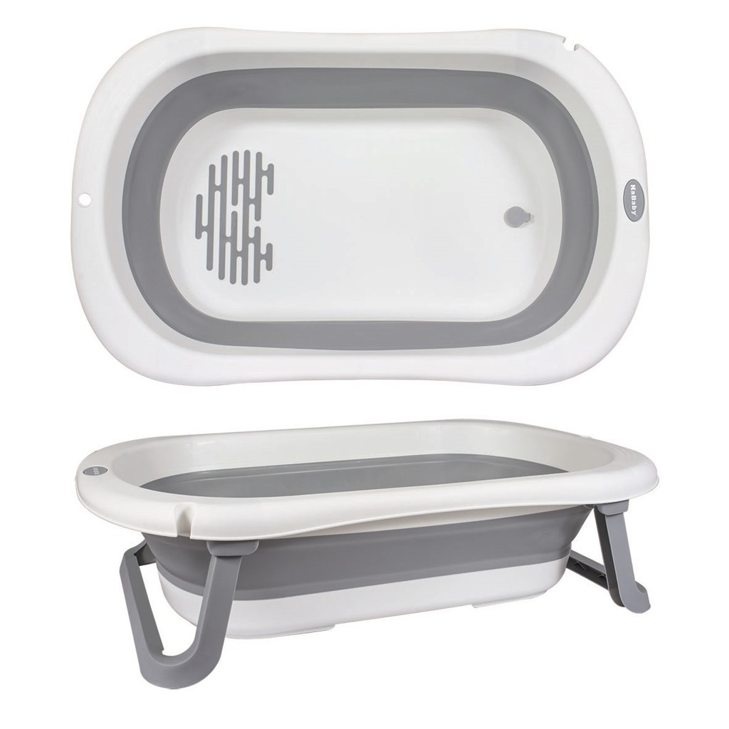 Super Banheira Infantil Dobrável 35L Antiderrapante KaBaby – Cinza