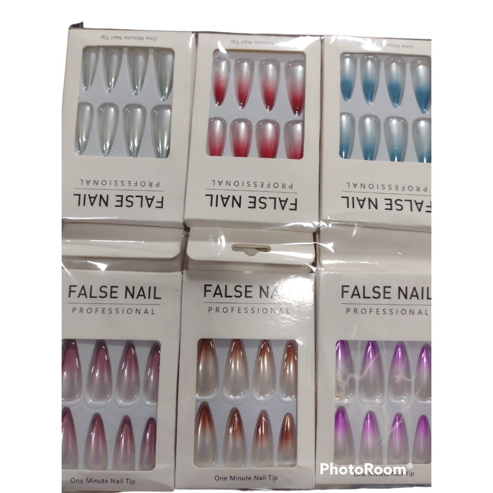 Unhas Stileto Decoradas False Nail Professional para Manicure