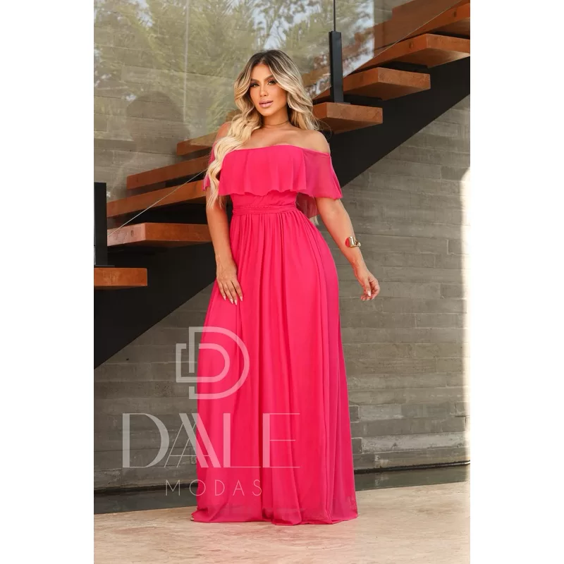 Vestido Longo feminino Ombro A Ombro novidades Modelo para festas e eventos em gerais