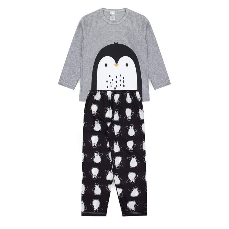 Pijama Infantil Masculino Inverno Pinguim – 