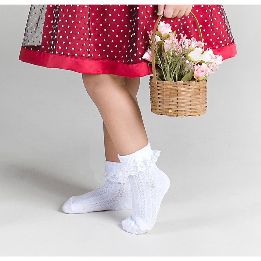 Meia Infantil Feminina Bebê Meia Infantil Festa Baby Menina