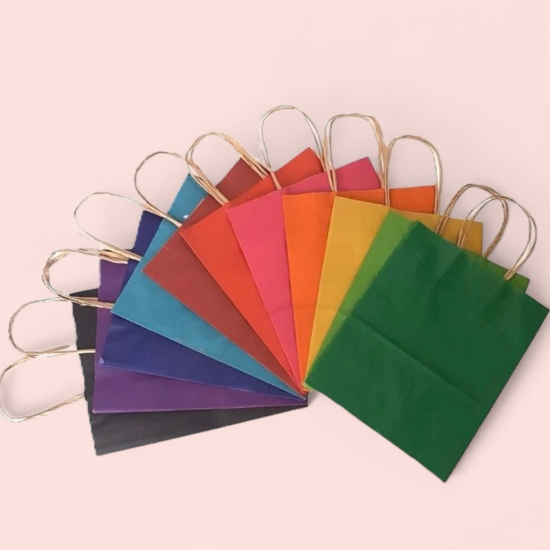 10~40 SACOLAS DE PAPEL  M 21,5×17,5×8,5 12 CORES (LC)//