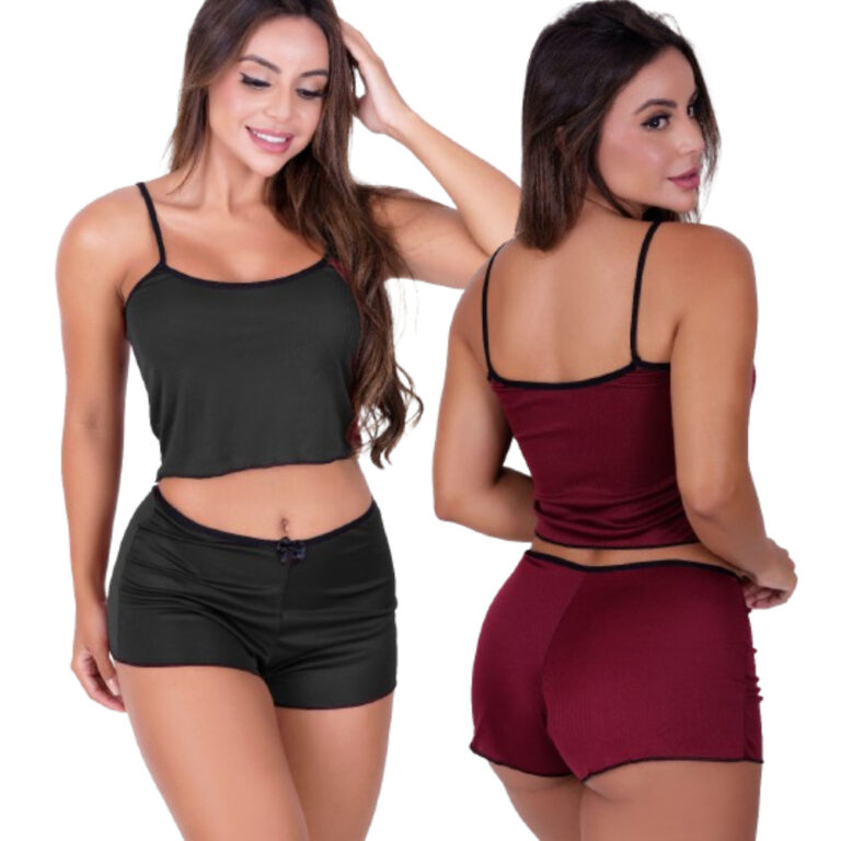 Kit 2 Baby Doll Liso Feminino Casual Para Dormir C