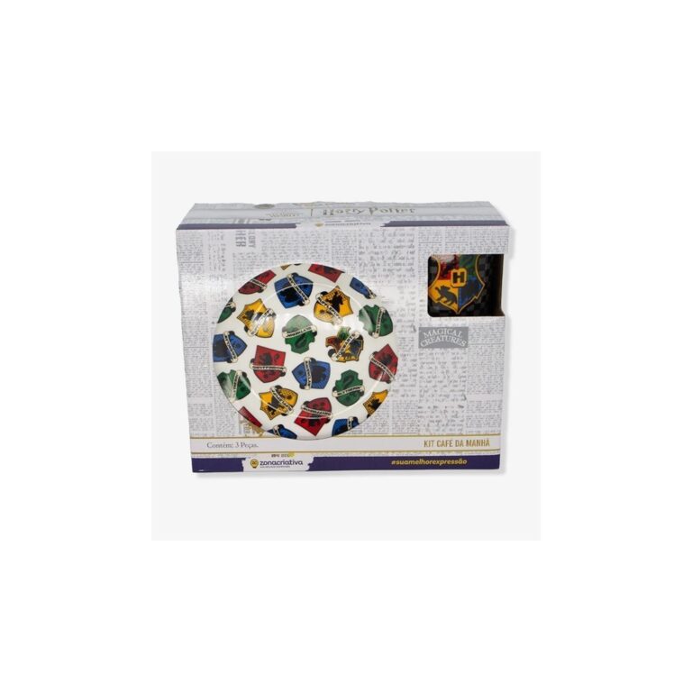 Kit Alimentação Harry Potter Hogwarts Cerâmica 