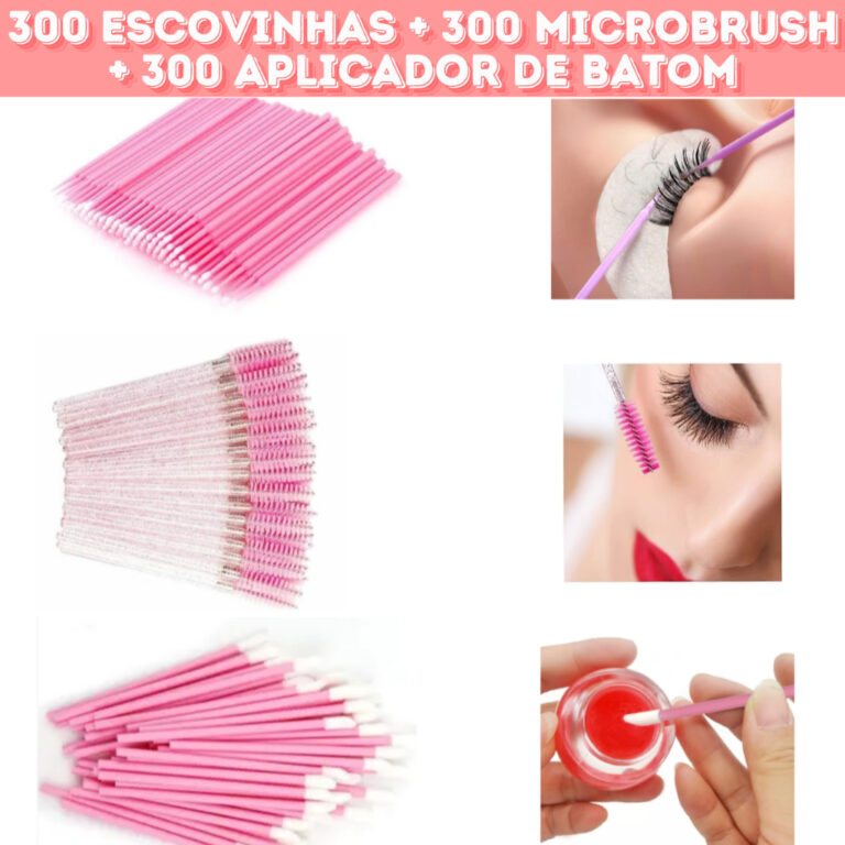 Kit – 300 Escovinhas + 300 Microbrush + 300 