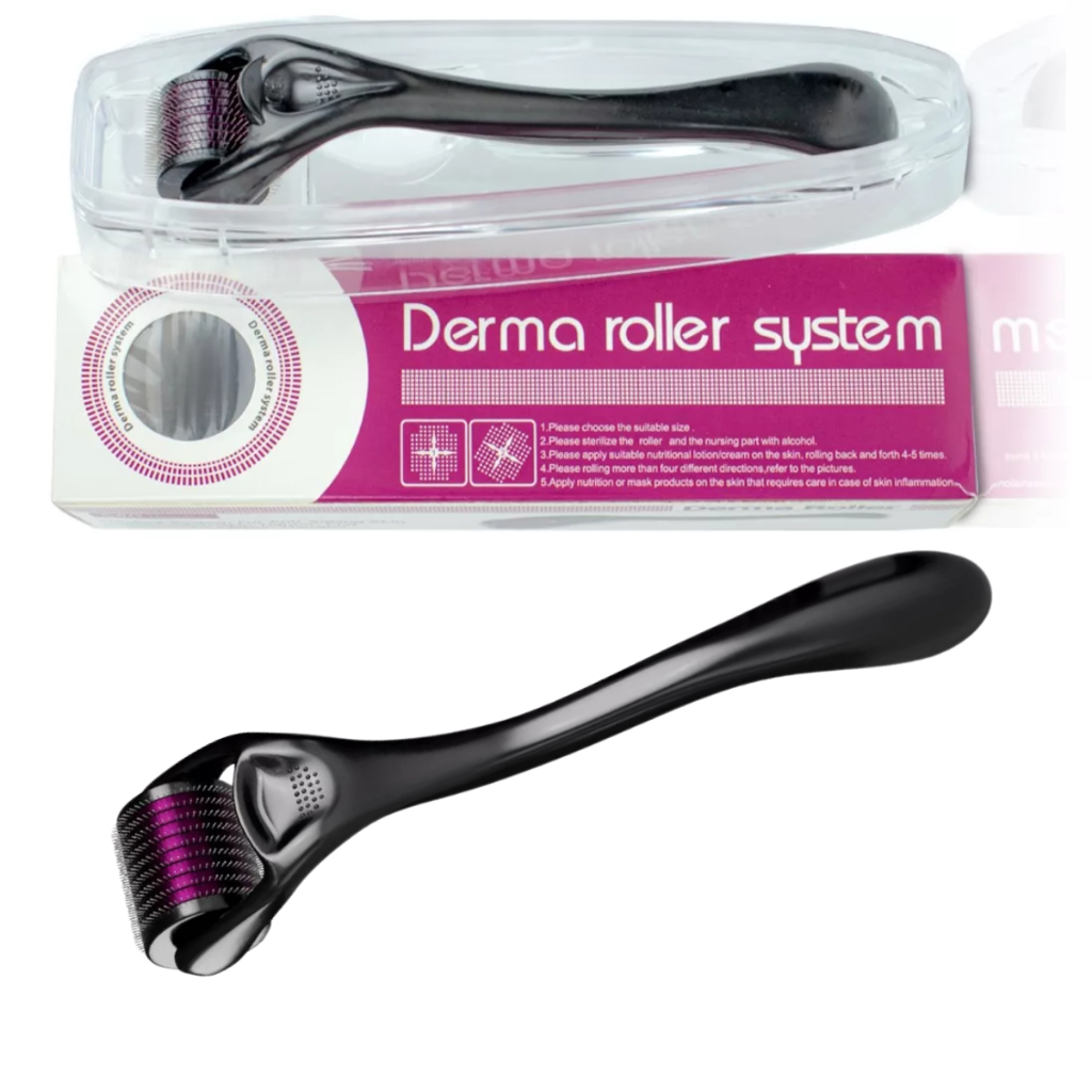 1Un Dermaroller Microagulhamento Rolo Agulha System 540 Original com Anvisa Preencher Falha Cabelo B