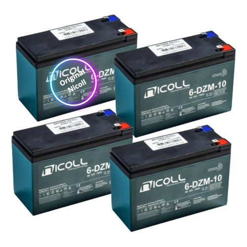 Kit 4 Bateria Original Reposição 12v 10ah Bicicl