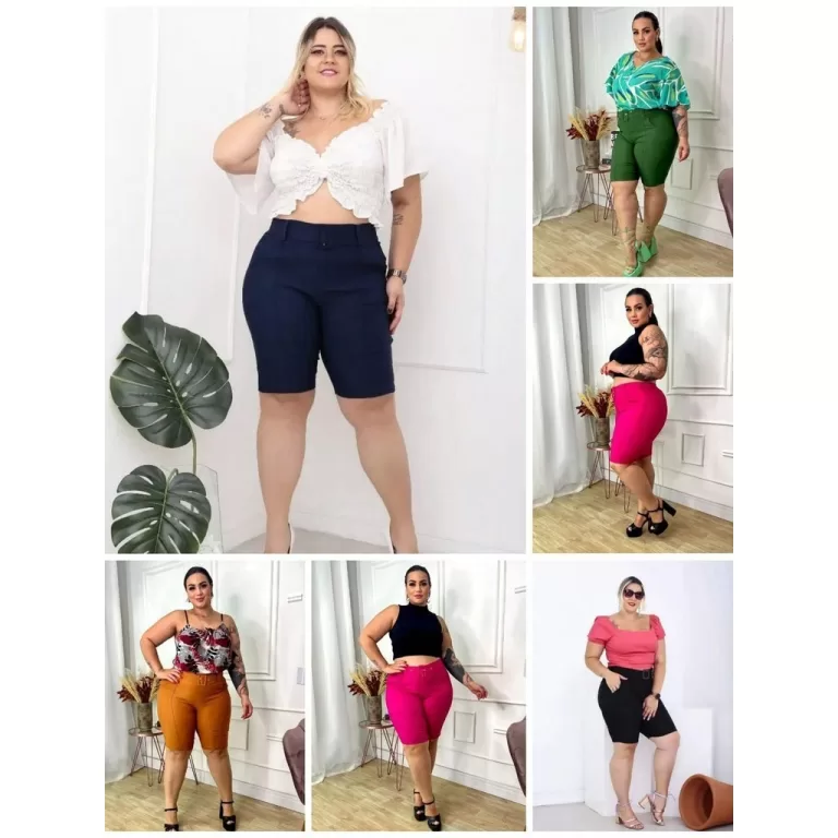 KIT 3 Bermudas Bengaline tamanhos 42 44 46 48 50 5