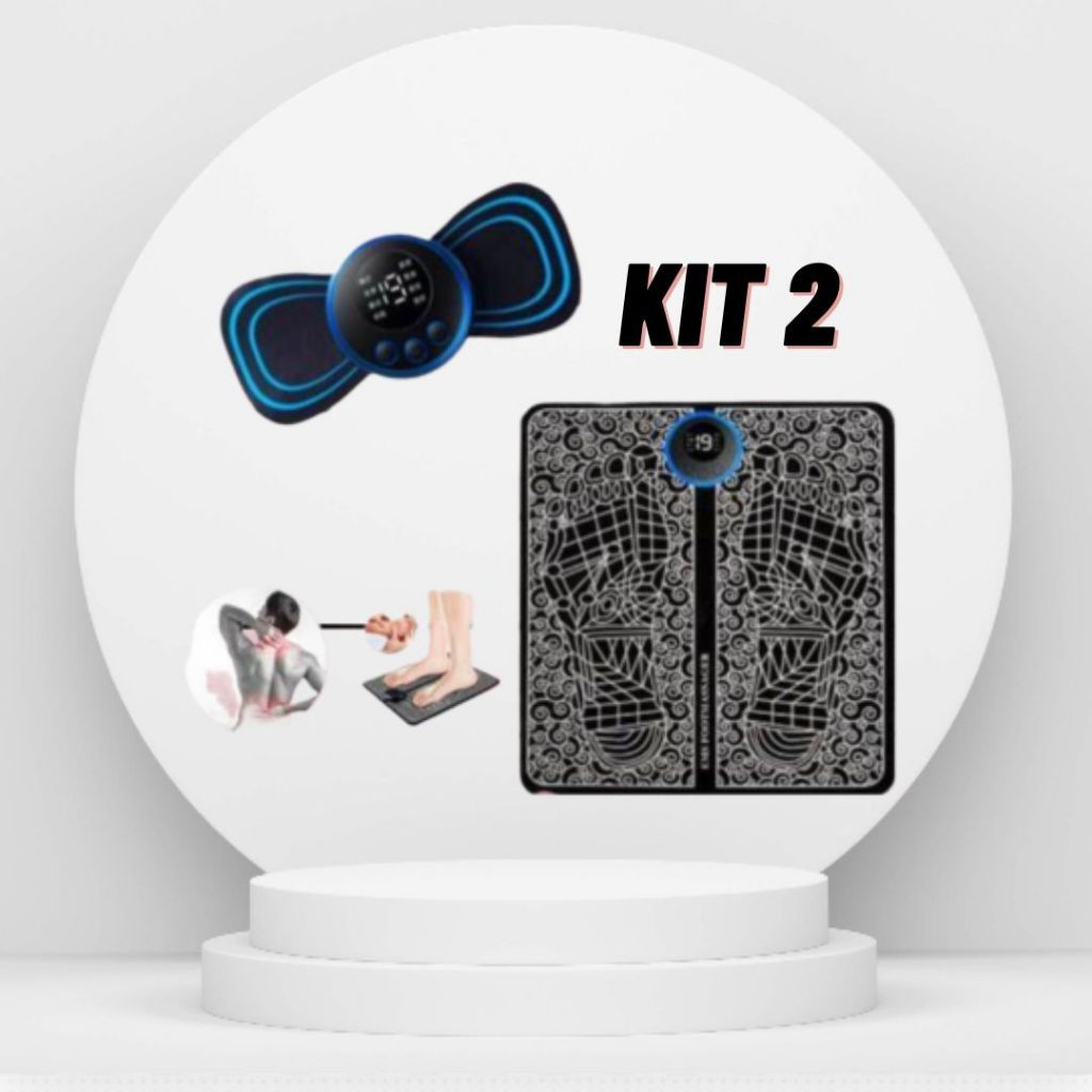 Kit Estimulador Muscular Para Pescoço E Pés Elétrico Ems