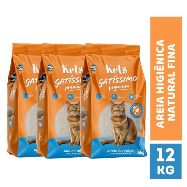 Areia Sanitária Premium Kets Gatissimo 12kg para 