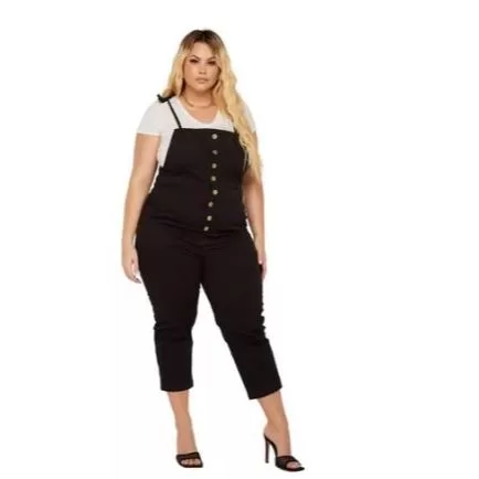 Jardineira Longa Macacão Capri Plus Size Verão p