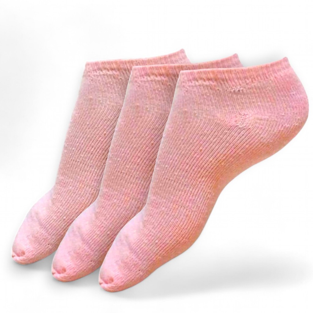 Kit 3 Meia Sapatilha Feminina Confortável Dia a Dia Básica Barata Neutra Respirável 34 a 39 2006-3