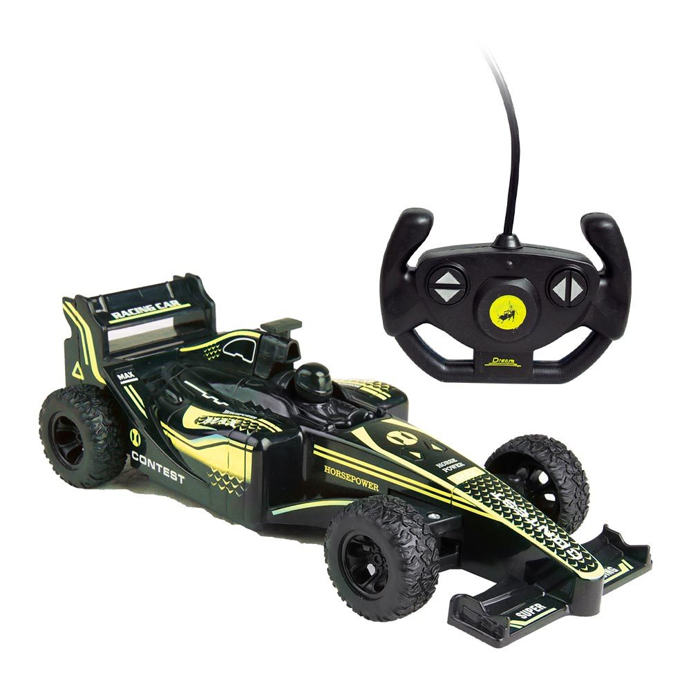Carro Controle Remoto Sem Fio Racing 4 Funções Recarregável Amarelo – Dm Toys