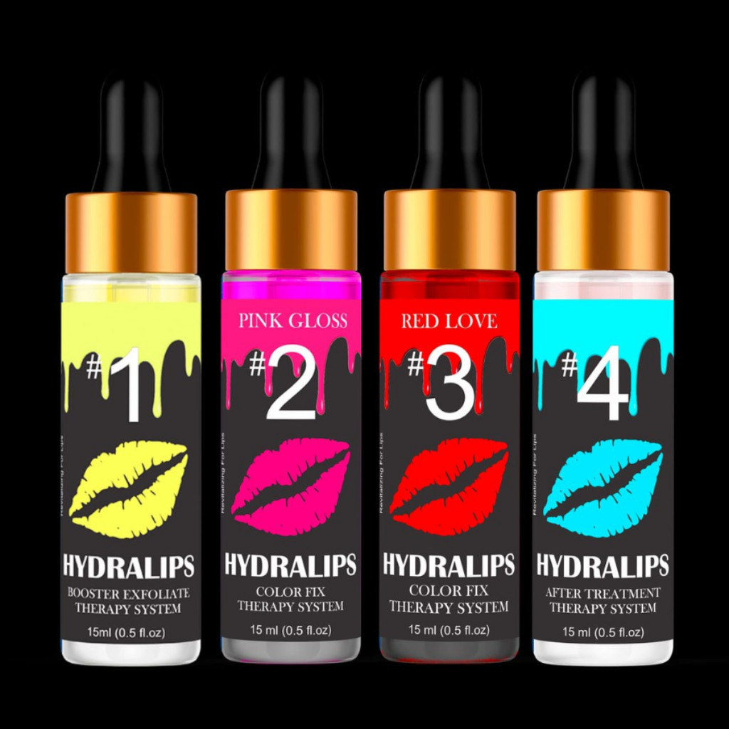 Henna Labial – Kit Completo para Renovação dos Lábios – 4 Produtos de 15 ml cada