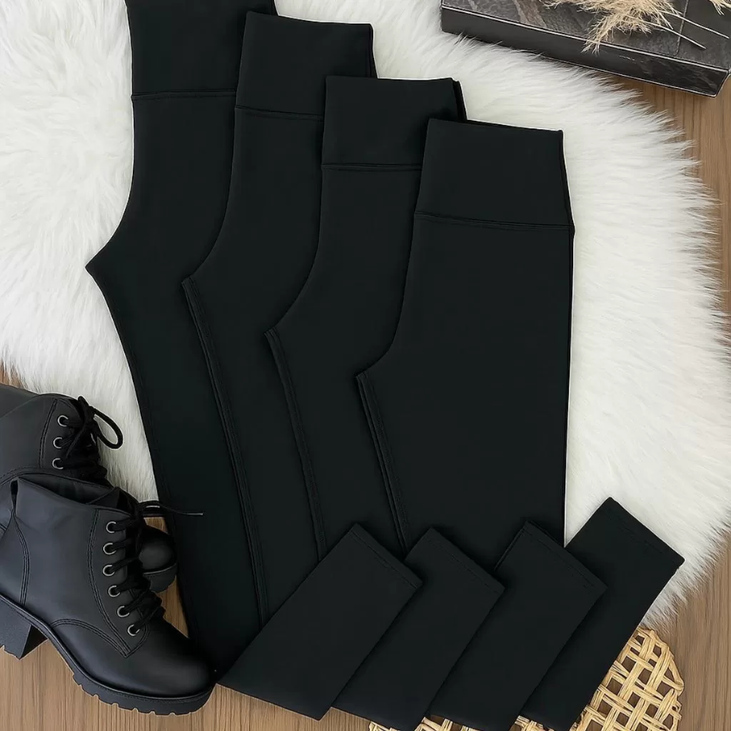 Calça legging Feminina Flanelada Cintura alta