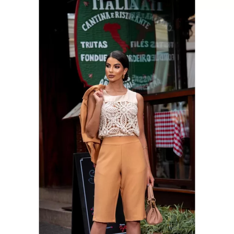 Cropped regata com crochê – Treluna 1667