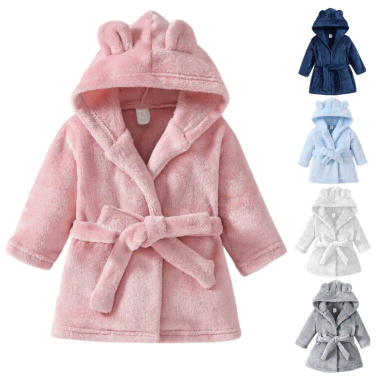 Roupão de Bebe Infantil Quentinho com Capuz e Cin