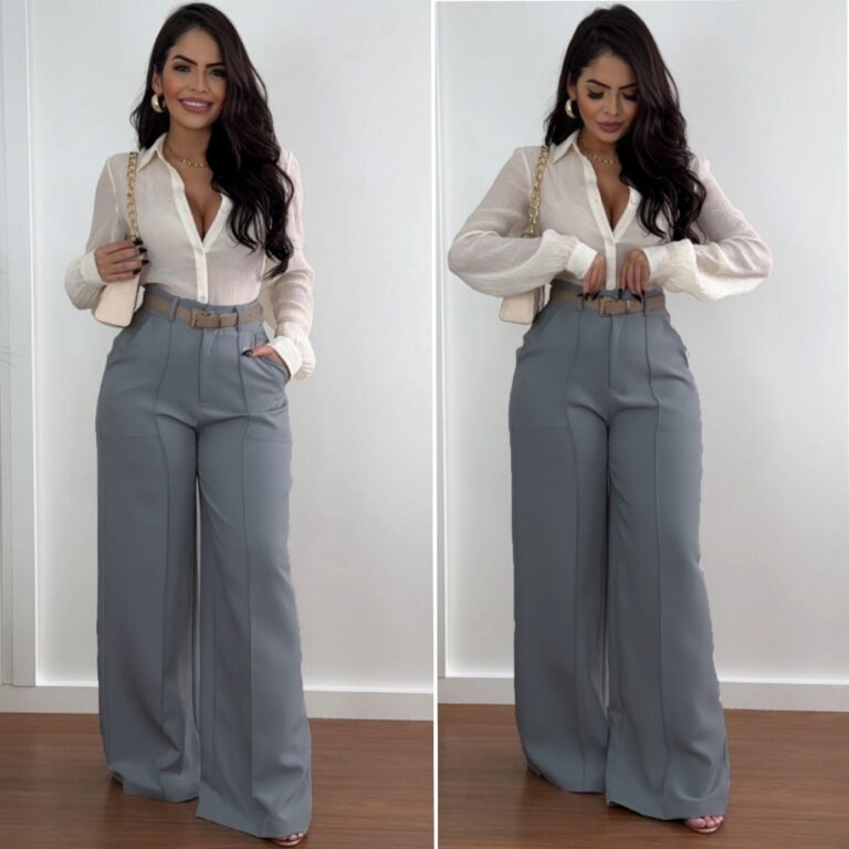 Calça Pantalona Feminina Alfaiataria Anastácia c