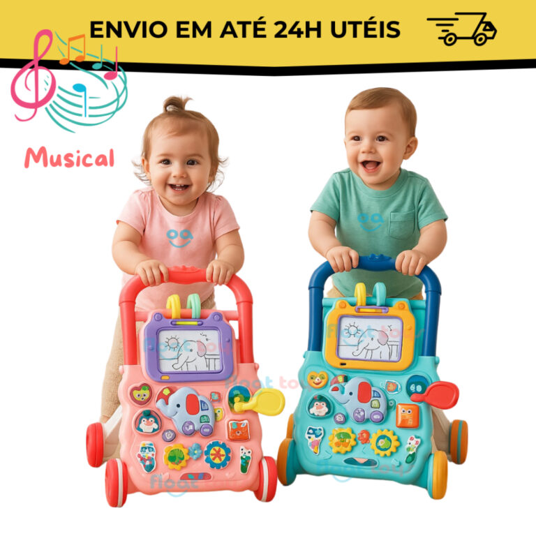 Andador Didático Bebê Musical Empurrador Quadro 