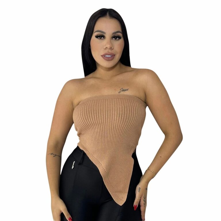 Blusinha Canelada Tricô Modal Tomara Que Caia Bá