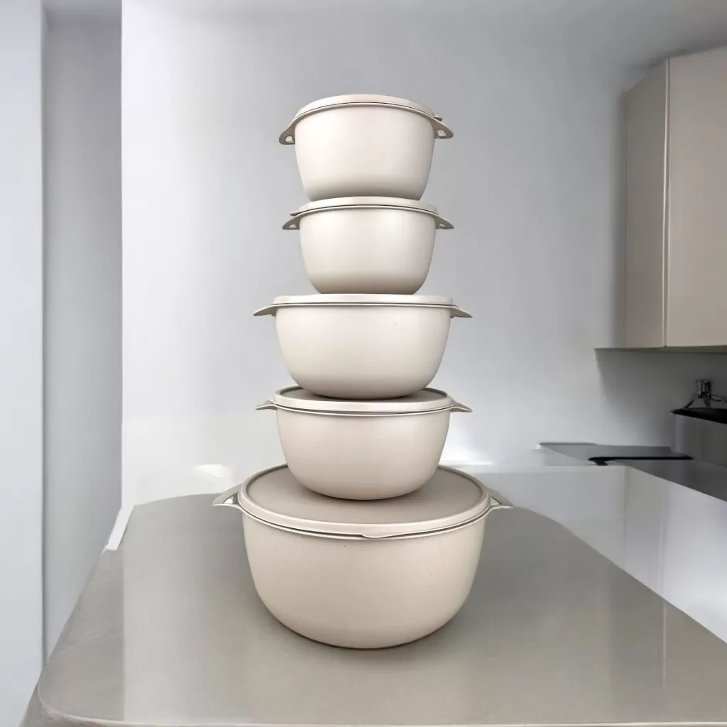 Kit 5 Potes Plastico Redondos Bowl Livre Cozinha Armazenar Guardar Alimentos Bpa