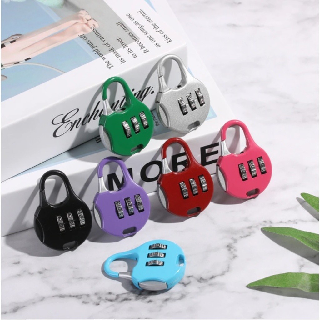 KIT 2 Peças Cadeado Colorido de 3 Dígitos  Seguro e Moderno para Malas/ Armários e Mochilas – Entreg