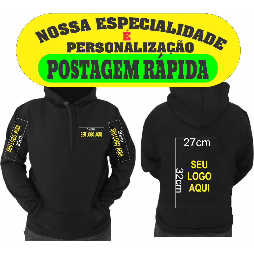 Moletom Canguru Diversas Estampa Personalizada Cor Única Blusa De Frio Transfer Unissex Com Capuz Va