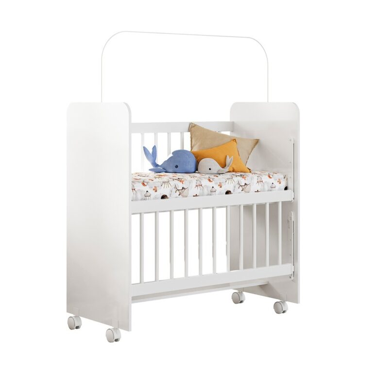 Mini Berço Bed Side Doce Amor Com Grade Móvel e 