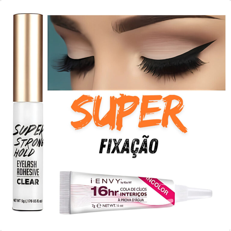 Kit Com 2 Cola Super Fixação 48h Cílios Transpa