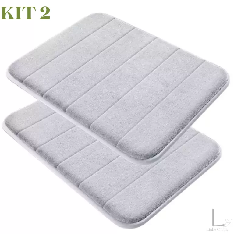 Kit 2  Tapete De Banheiro Soft Macio Secagem Rápi
