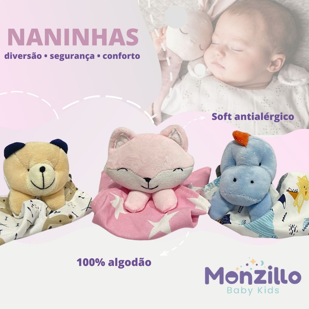 Naninha De Bebê Porta-chupeta 100% Algodão Antialérgico