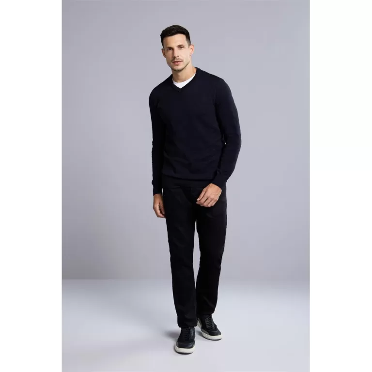 Tricot Gola V Liso – Preto