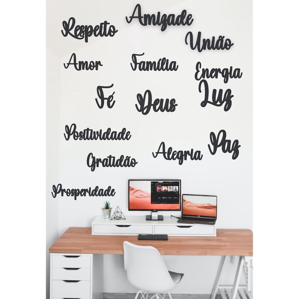 Palavras Decorativas de Parede Aplique Bonito Preto Fosco Promoção PROMOÇÃO Linha premium PROMOÇÃO P
