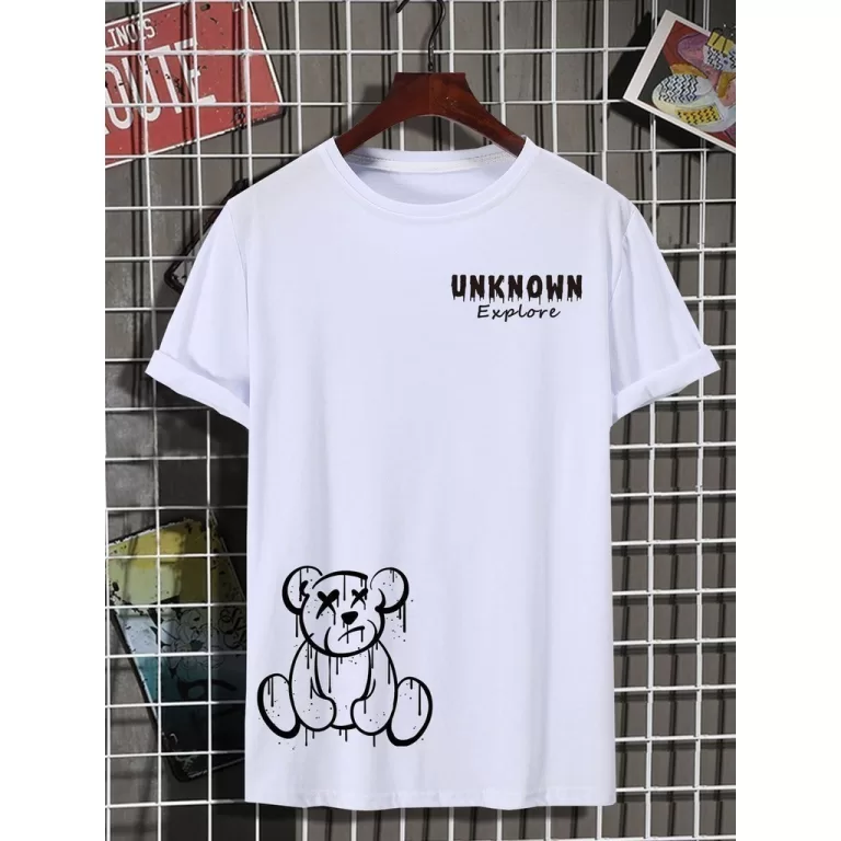 Camiseta Oversized Streetwear Unknown Urso Plus Si
