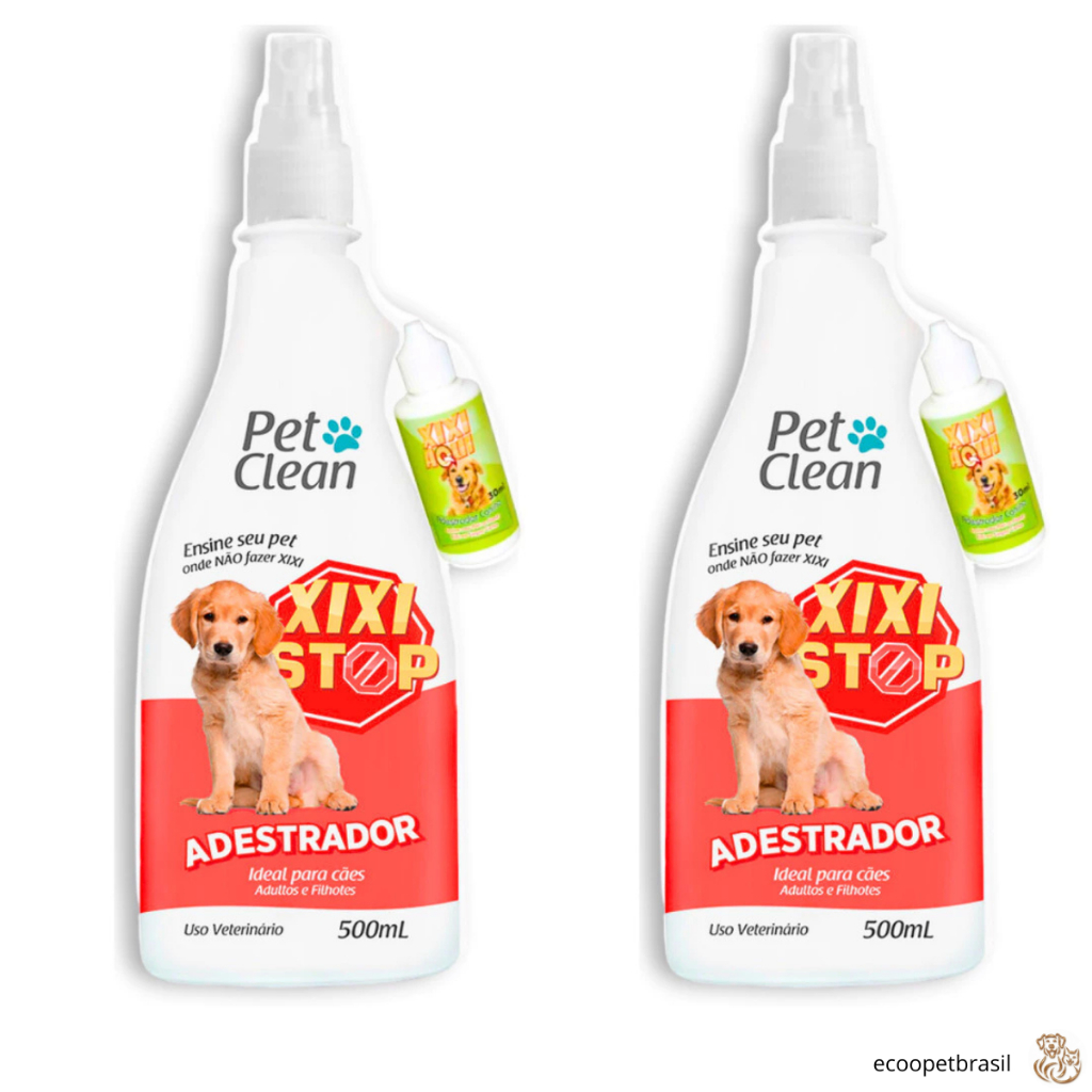 Educador Sanitário Xixi Stop + Xixi Aqui Pet Clean 500mL para Cachorro Cães e Gatos, Adestrador