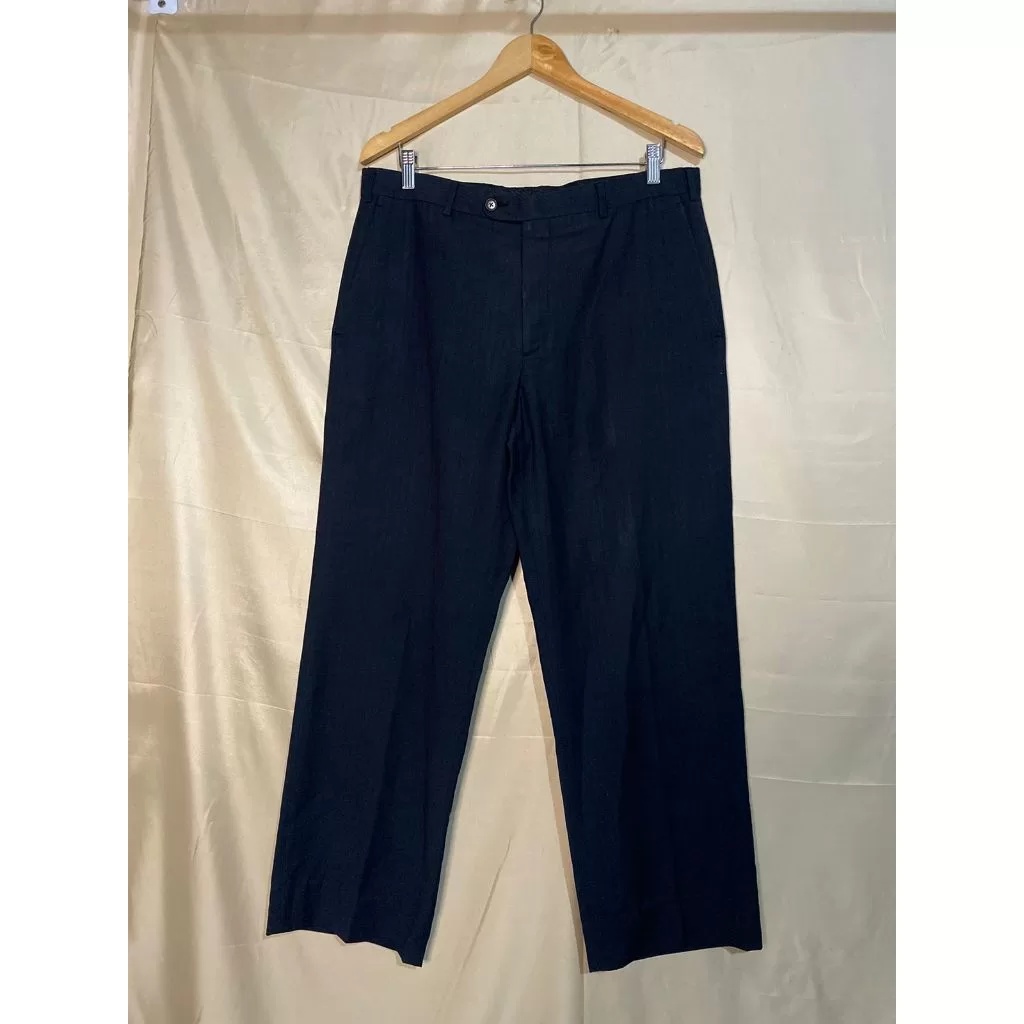 calça social masculina preta azulada, 46 (brechó, bazar, usada desapegos, garimpo)