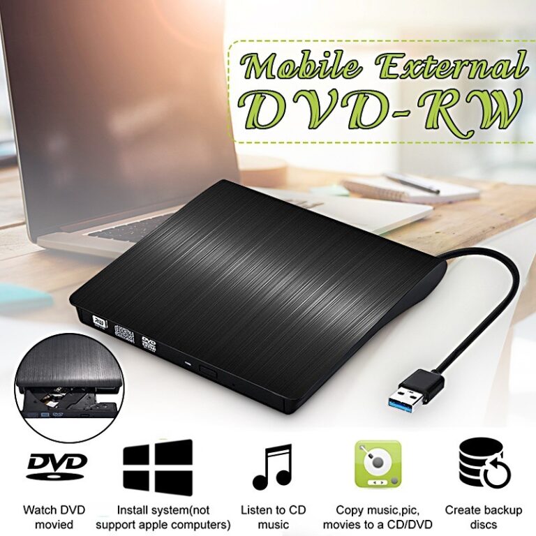 Leitor E Gravador Cd Dvd Externo Slim Preto Usb 3.