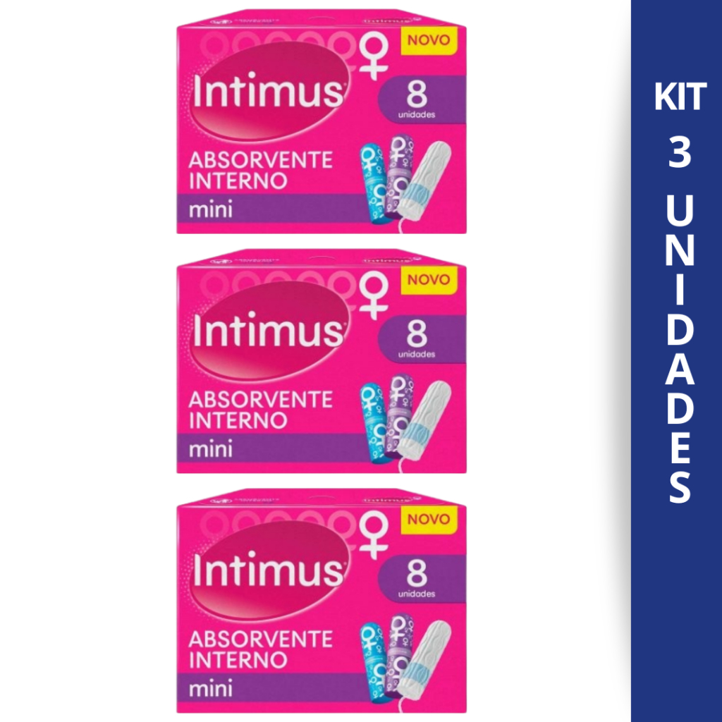 Kit 3 Absorvente Interno Intimus Mini Com 8Un